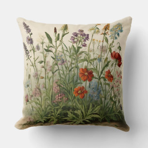 Wildflowers Illustration  Cushion