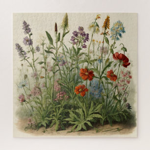 Wildflowers Illustration Jigsaw Puzzle
