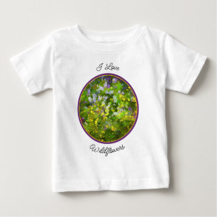 Wildflowers Impasto Painting - Original Flower Art Baby T-Shirt