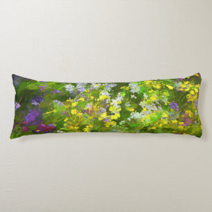 Wildflowers Impasto Painting - Original Flower Art Body Cushion