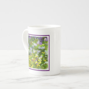 Wildflowers Impasto Painting - Original Flower Art Bone China Mug