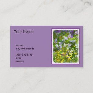 Wildflowers Impasto Painting - Original Flower Art Business Card