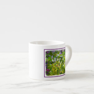 Wildflowers Impasto Painting - Original Flower Art Espresso Cup
