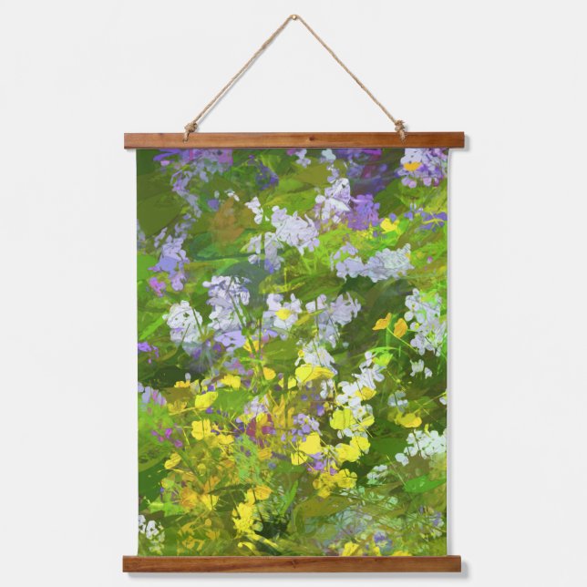 Wildflowers Impasto Painting - Original Flower Art Hanging Tapestry (Front)
