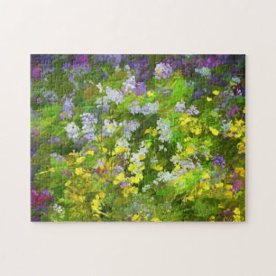Wildflowers Impasto Painting - Original Flower Art Jigsaw Puzzle
