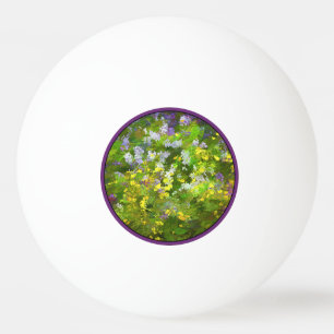 Wildflowers Impasto Painting - Original Flower Art Ping Pong Ball