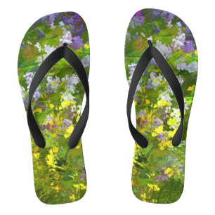 Wildflowers Impasto Painting - Original Flower Art Thongs