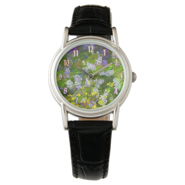 Wildflowers Impasto Painting - Original Flower Art Watch (Front)