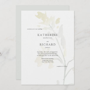 Wildflowers in Bloom II Simple Wedding Invitation