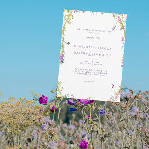 Wildflowers in Bloom Lavender Wedding Invitation