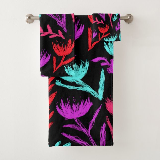 Wildflowers in Colours that POP!  Bath Towel Set (Insitu)