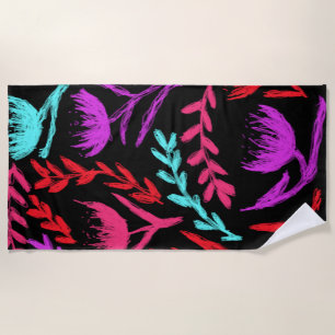 Wildflowers in Colours that POP!  Beach Towel