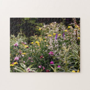 Wildflowers In Field Photo Oil Painting Jigsaw Puzzle