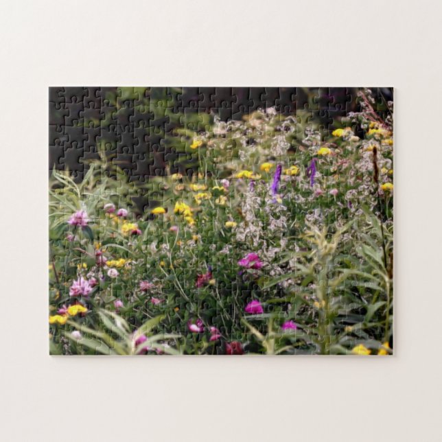 Wildflowers In Field Photo Oil Painting Jigsaw Puzzle (Horizontal)