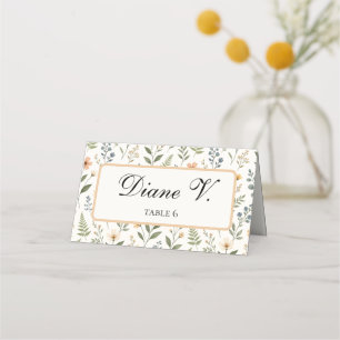 Wildflowers in Neutral Colours Place Card