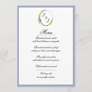 Wildflowers in Primary Colours Menu Card