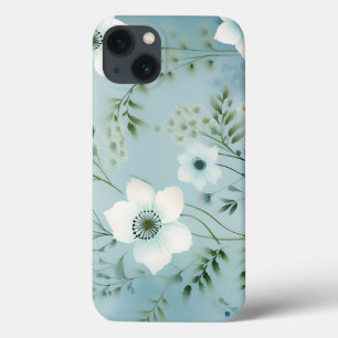 Wildflowers In Soft Blue iPhone 13 Case