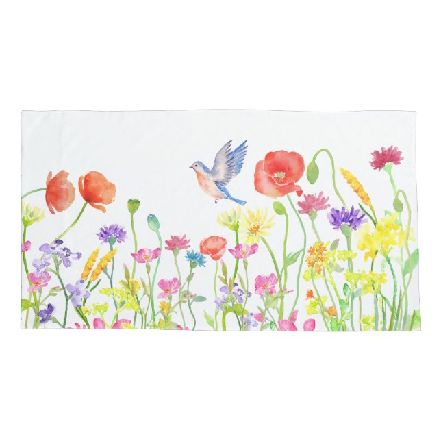 wildflowers in spring pillowcase double sided (Back)