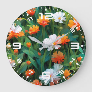 Wildflowers in The Field-20632 Large Clock