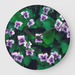 Wildflowers in the forest large clock