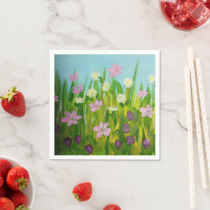 Wildflowers in the grass napkin