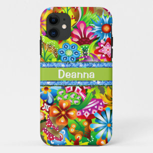 Wildflowers In Vivid Colours Personalised iPhone 11 Case