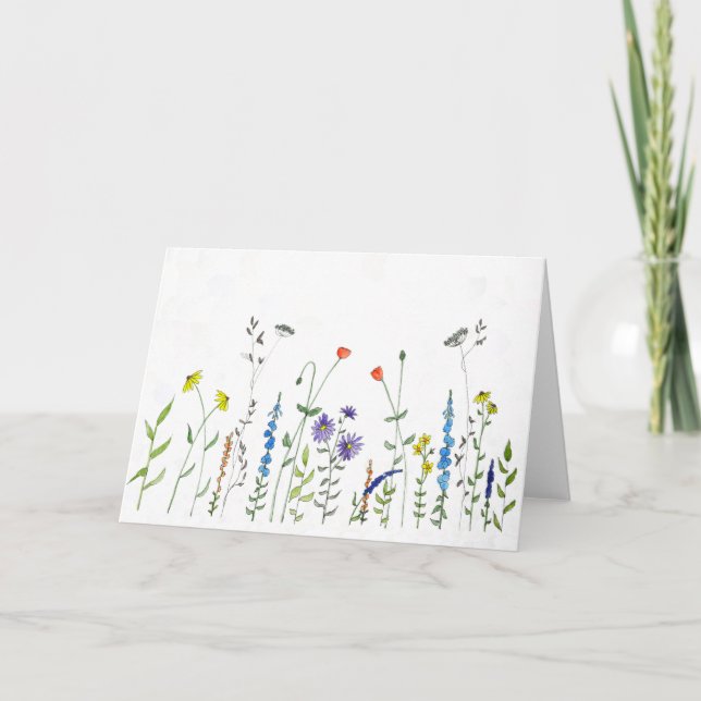 Wildflowers in Watercolors Card (Front)