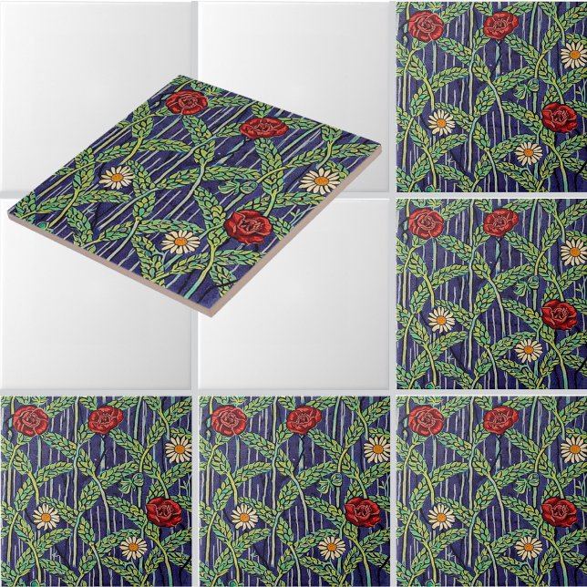 Wildflowers In Wheatfield Pattern Ceramic Tile (Creator Uploaded)