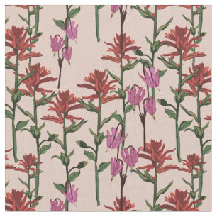 Wildflowers Indian paintbrush rose Fabric
