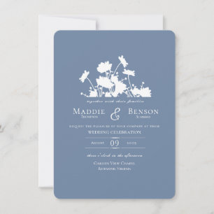 Wildflowers Ink Cornflower Blue Invitation