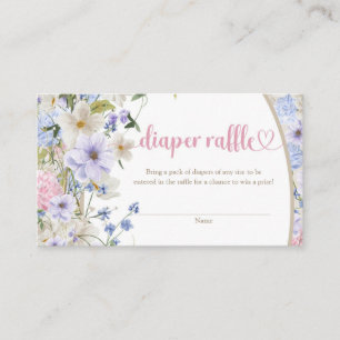 Wildflowers Ivory pastel pink blush diaper raffle Enclosure Card