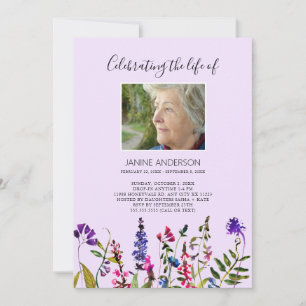 Wildflowers Life Celebration photo Invitation