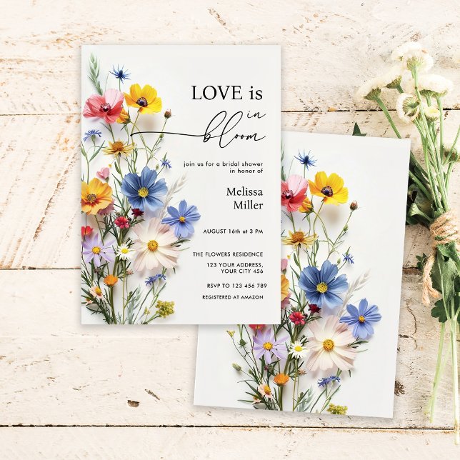 Wildflowers Love is in Bloom Bridal Shower Invitation (Creator Uploaded)