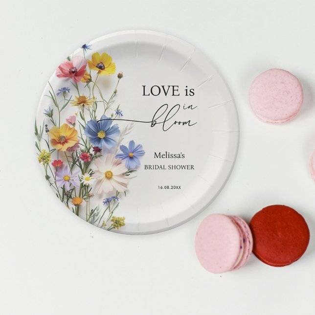 Wildflowers Love is in Bloom Bridal Shower Paper Plate (Creator Uploaded)