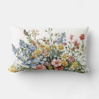 Wildflowers Lumbar Throw Pillow