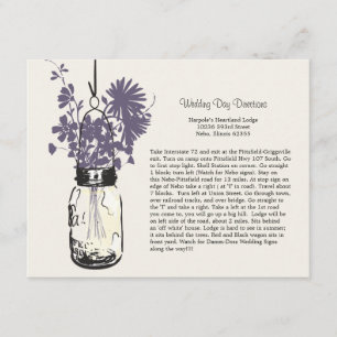 Wildflowers & Mason Jar Wedding Directions Enclosure Card