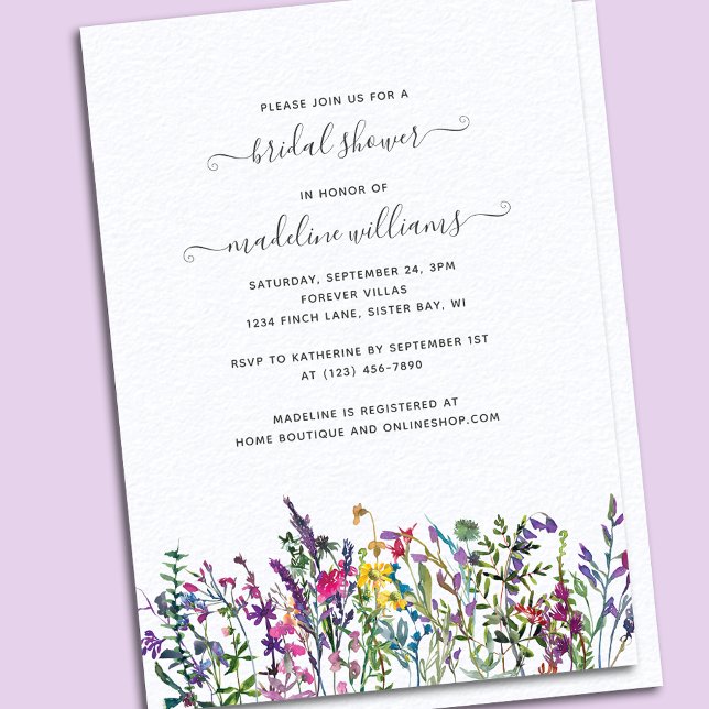 Wildflowers Meadow Bridal Shower Invitation (Creator Uploaded)
