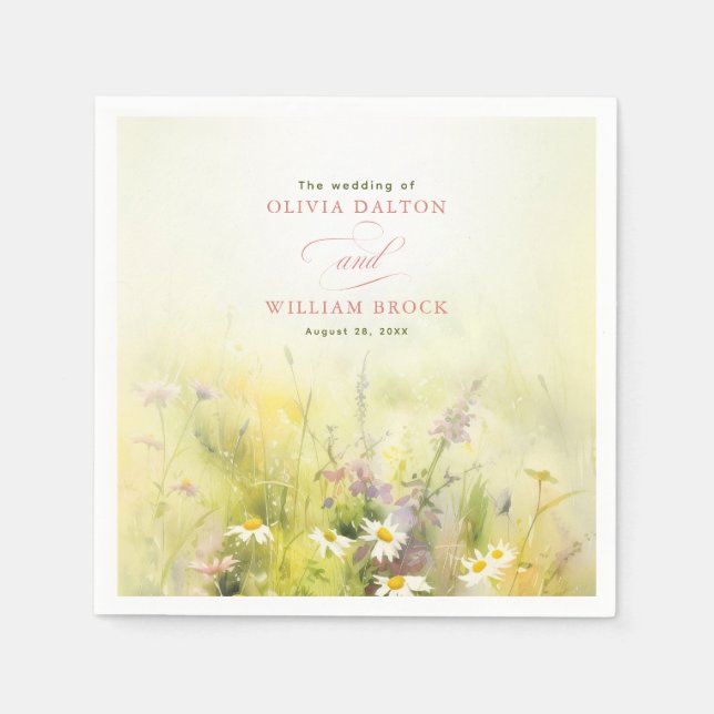 Wildflowers Meadow Elegant Napkins (Front)