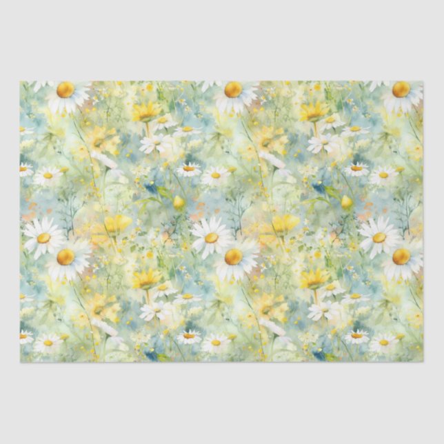 Wildflowers Meadow Summer Foliage Boho Modern  Tissue Paper (Front)
