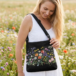  Wildflowers meadow watercolours.  Crossbody Bag