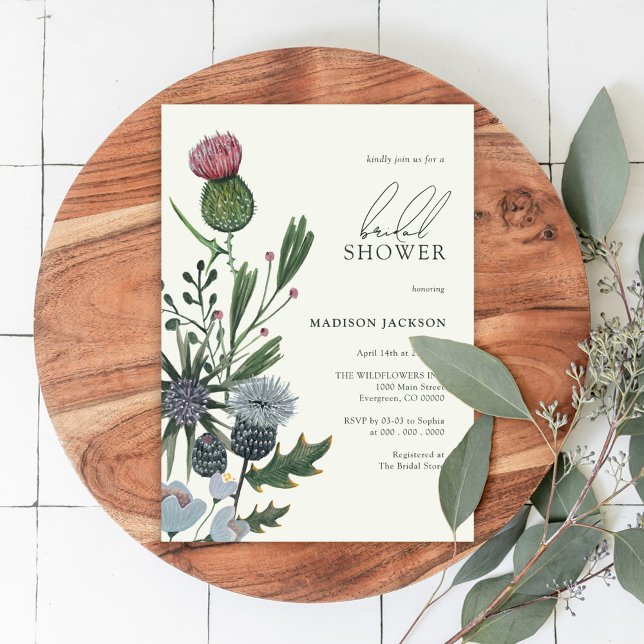 Wildflowers Modern Bridal Shower Invitations (Creator Uploaded)