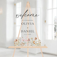Wildflowers Modern Script Wedding Welcome Elegant