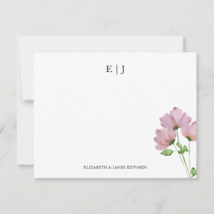 Wildflowers Monogram Couple Initials Personalised Card