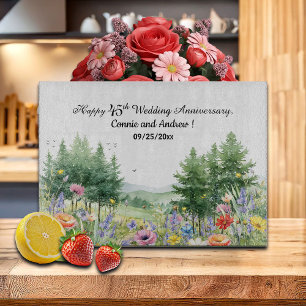 Wildflowers Mountains 45th Wedding Anniversary Cutting Board