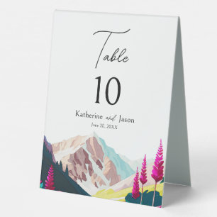 Wildflowers Mountains Watercolor Wedding Table