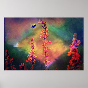 Wildflowers N Bee Autumn Diamond Poster