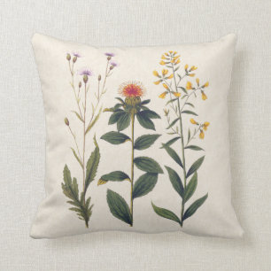 Wildflowers Nature Lover Antique Print Cushion