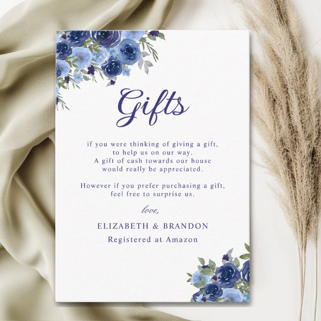 Wildflowers Navy Blue – Boho Rustic Wedding Enclosure Card (Creator Uploaded)
