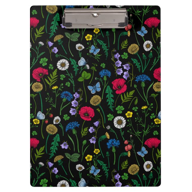 Wildflowers on black clipboard (Front)