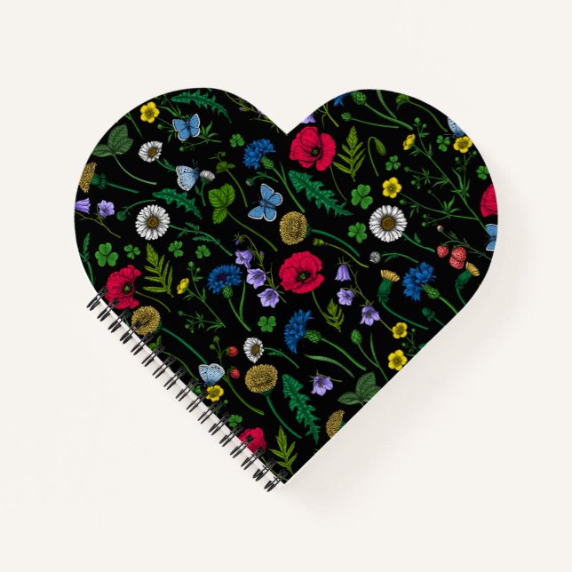 Wildflowers on black notebook (Front)